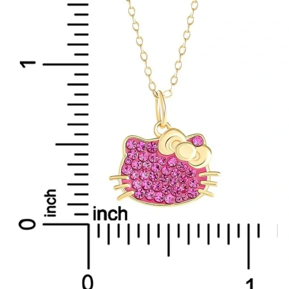 Hello Kitty||Fuschia||18"|Pendant|18k Gold-Plated Sterling Silver​​​​​ - Picture 3 of 5